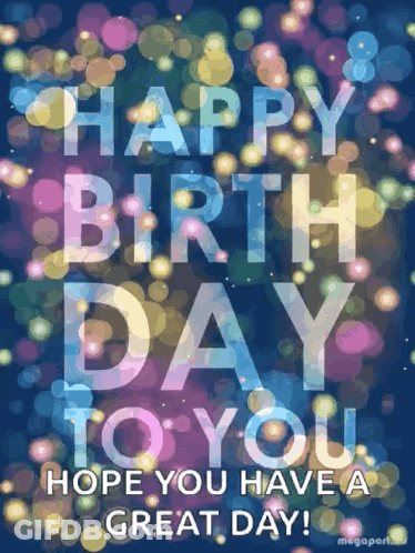 Colorful Happy Birthday Card GIF