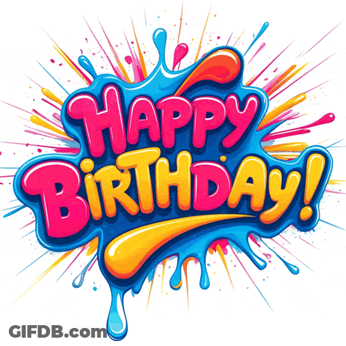 Colorful Happy Birthday Sign GIF