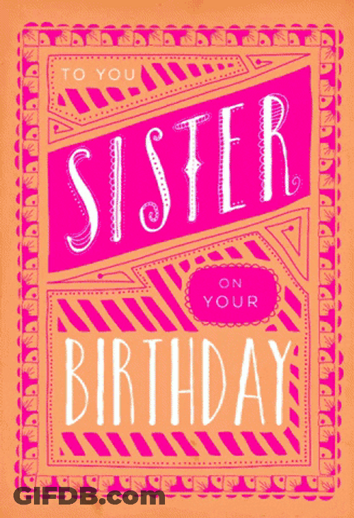 Colorful Happy Birthday Sis Flashing GIF