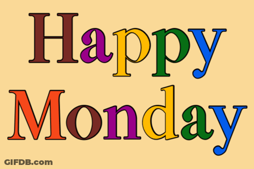 Colorful Happy Monday Sign On Tan Background GIF