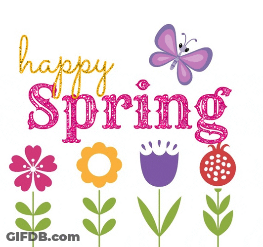 Colorful Happy Spring Animation GIF