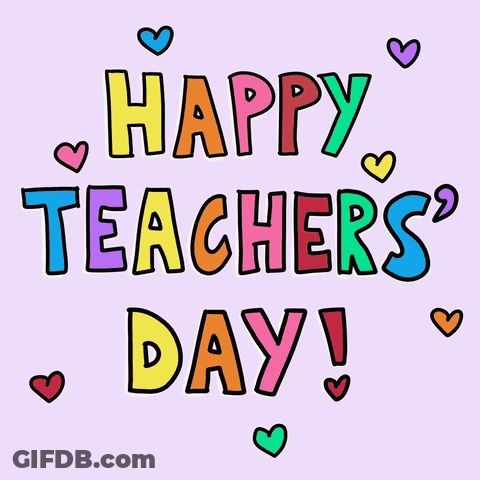 Colorful Happy Teachers Day Card GIF