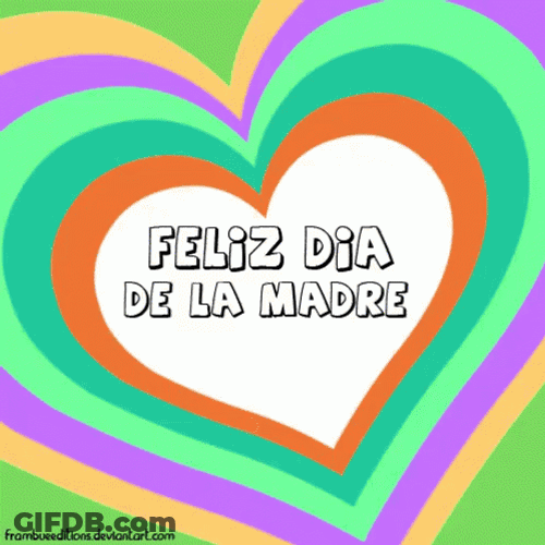 Colorful Heart Feliz Dia De La Madre GIF