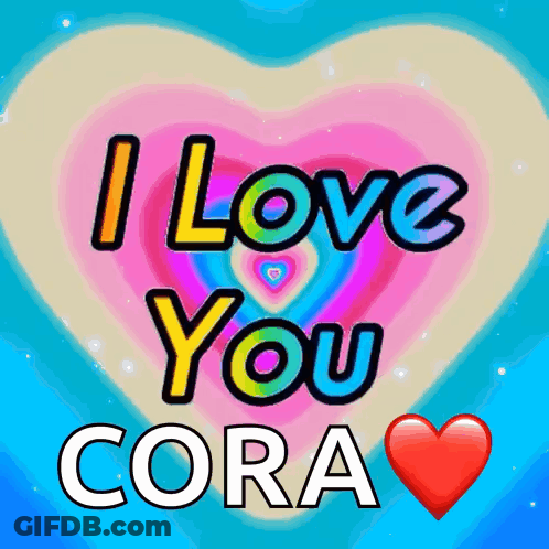Colorful Heart I Love You Cora GIF