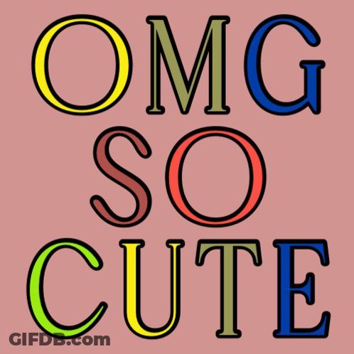 Colorful Heart Saying So Cute GIF