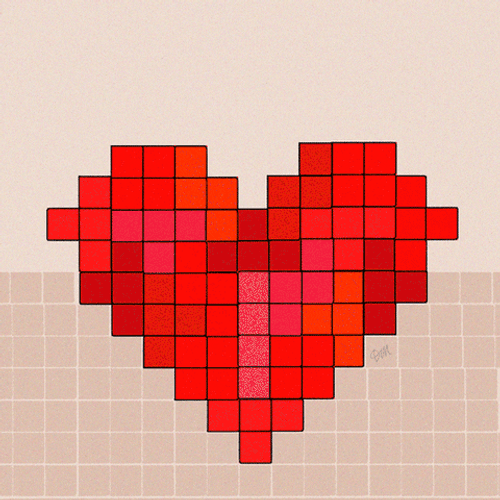 Colorful Heart Tetris GIF