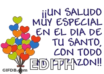 Colorful Hearts With Name Edith GIF