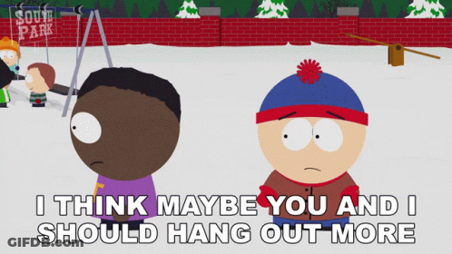 Colorful Hello There Friend Sign With Trees GIF