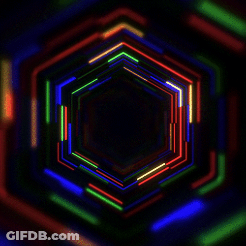 Colorful Hexagonal Kaleidoscope GIF