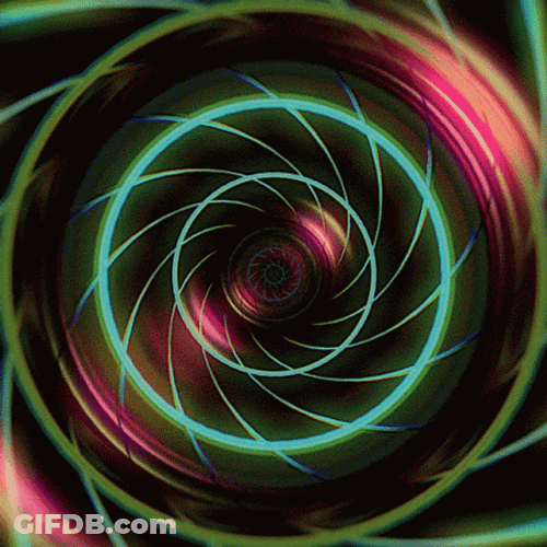Colorful Illuminating Spiral Loop Art GIF