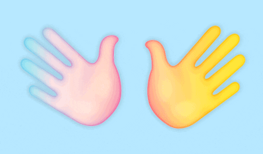 Colorful Jazz Hands Illustration GIF