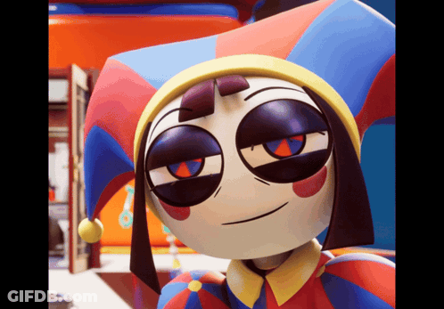 Colorful Jester Hat Cartoon Character Funny Face GIF