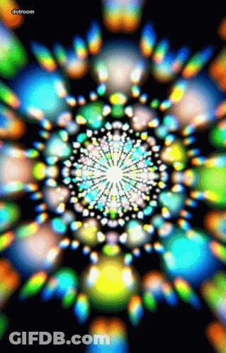 Colorful Kaleidoscope On Black Background Gobroom GIF