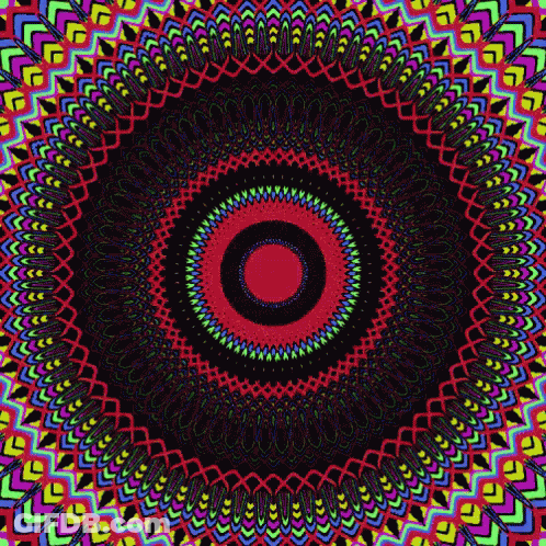 Colorful Kaleidoscope With Center Circle GIF