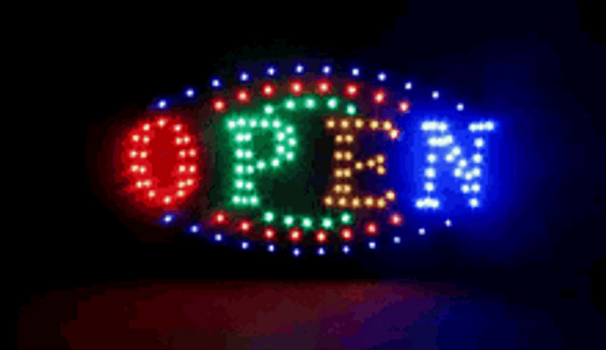Colorful LED Open Sign GIF
