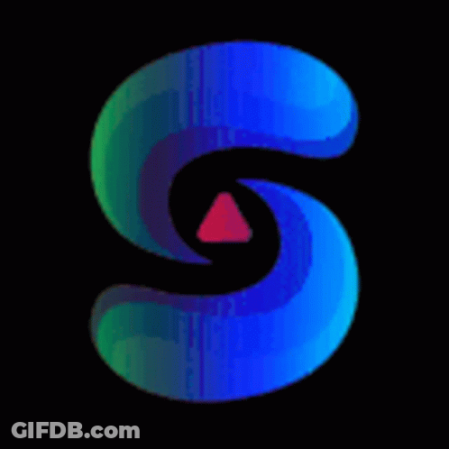 Colorful Letter S With Orange Triangle GIF