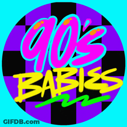 Colorful Logo For 90'S Babies GIF
