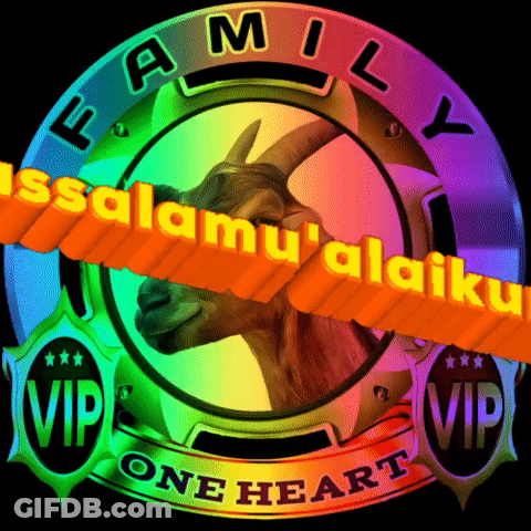 Colorful Logo With Goat And Family One Heart GIF