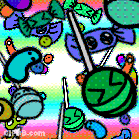 Colorful Lollipop With Smiley Face GIF
