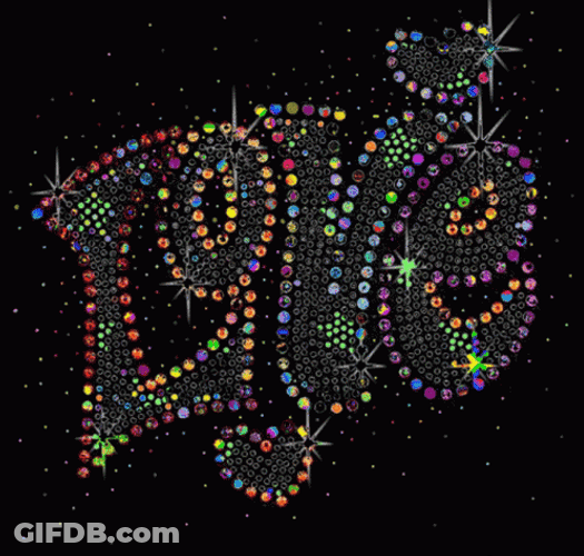 Colorful Love Word Sparkles GIF