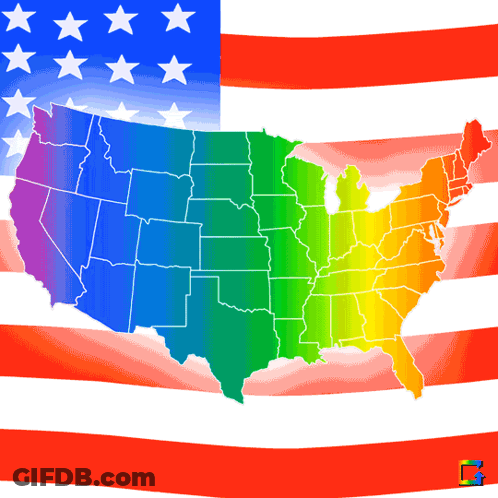 Colorful Map Of United States GIF
