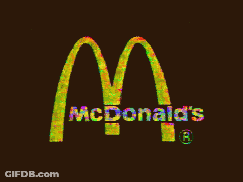 Colorful McDonald's Logo On Dark Background GIF