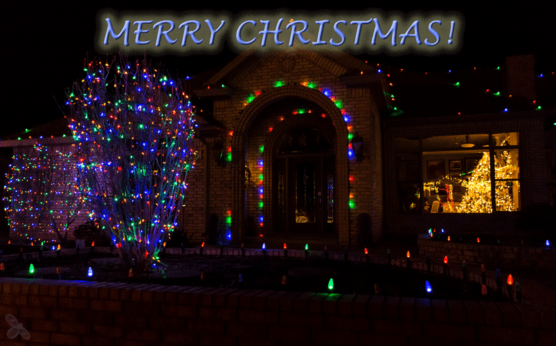 Colorful Merry Christmas Lights GIF