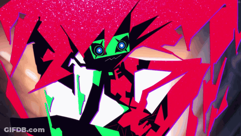 Colorful Monster With Letter F On Face GIF