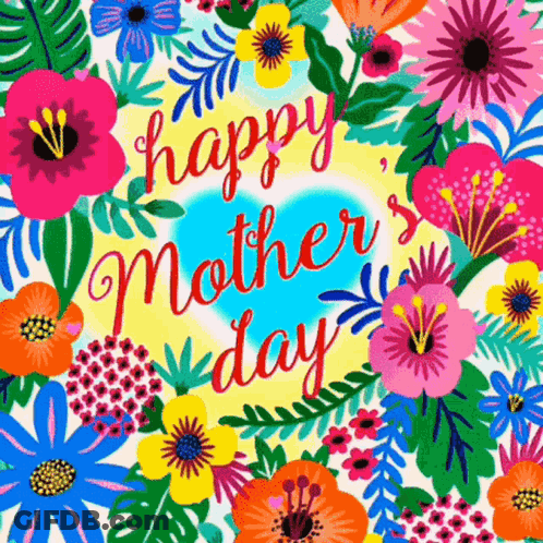 Colorful Mother's Day Card With Flowers GIF