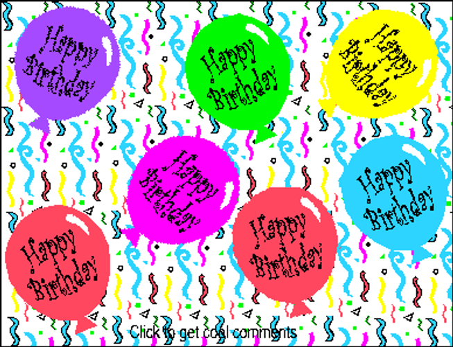 Colorful Moving Happy Birthday Balloons GIF