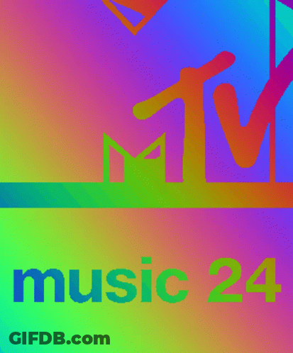 Colorful MTV Music 24 Logo Rainbow Background GIF