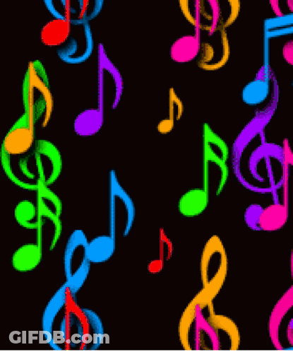 Colorful Music Notes And Treble Clef GIF
