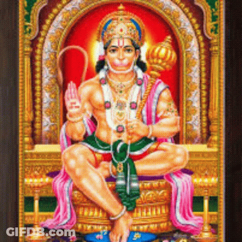 Colorful Naked Man On Throne Holding Crown GIF