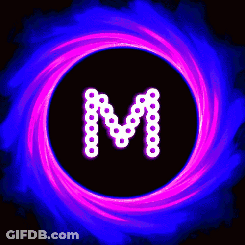Colorful Neon Color Letter M GIF