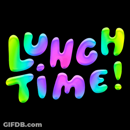 Colorful Neon Lunch Time Text GIF