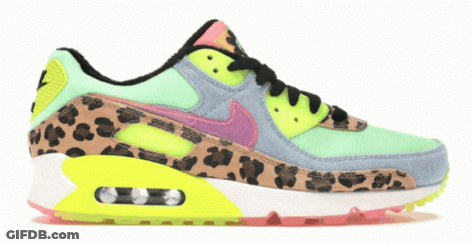 Colorful Nike Air Max 90 Leopard Print GIF