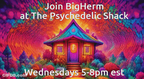 Colorful Painting Of House Join Big Herm At The Psychedelic Shack Wednesdays 5-8Pm EST GIF