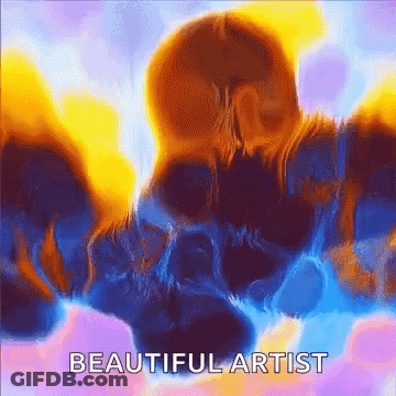 Colorful Painting Saying Beautiful Artist GIF