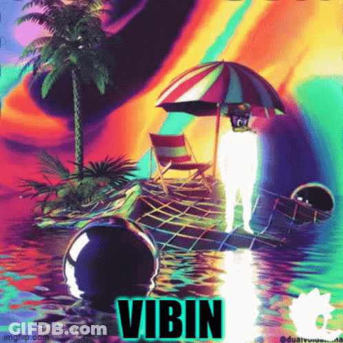 Colorful Painting Saying Vibin GIF