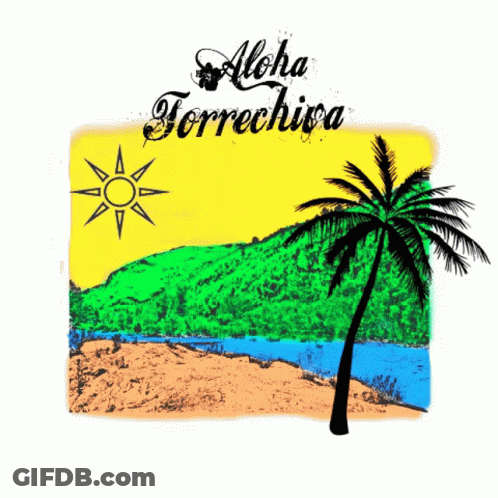 Colorful Palm Tree Aloha Torrechiva GIF