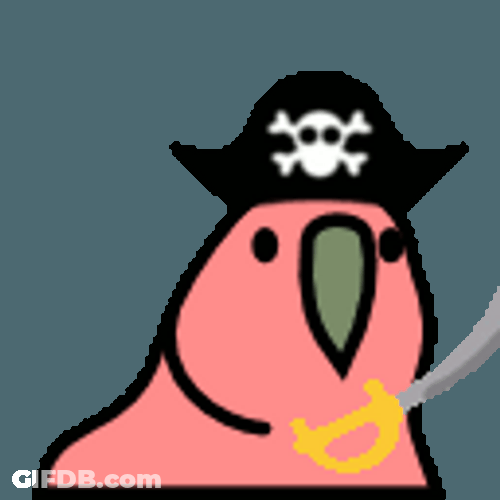 Colorful Party Parrot Pirate And Its Sword GIF