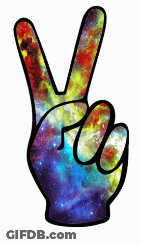 Colorful Peace Sign Galaxy Background GIF