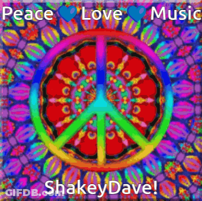 Colorful Peace Sign With Peace Love Music GIF