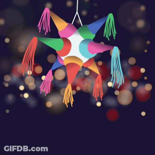 Colorful Piñata Hanging Felices Fiestas GIF