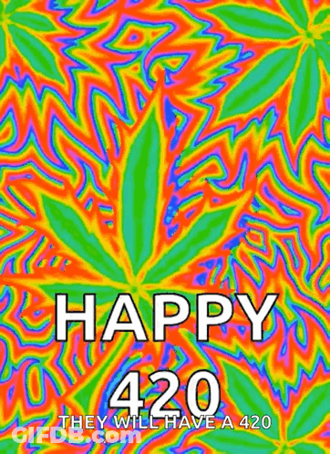 Colorful Poster Happy 420 Marijuana Leaf GIF
