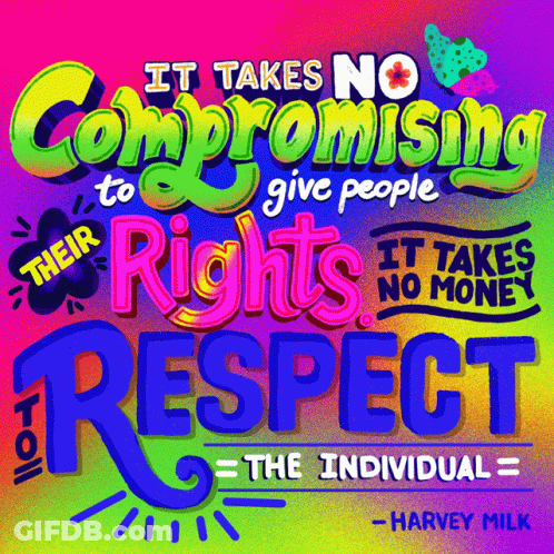 Colorful Poster It Takes No Compromising To Give People Their Rights GIF