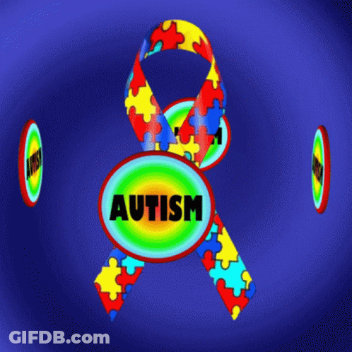 Colorful Puzzle Ribbon With Autism Word GIF