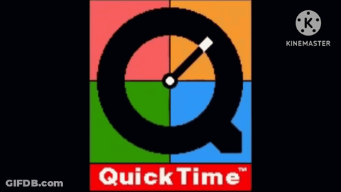 Colorful Quick Time Logo With Clock GIF