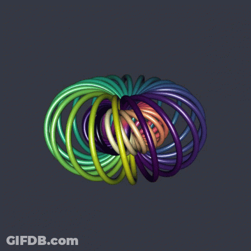Colorful Rings Stacked On Dark Background GIF