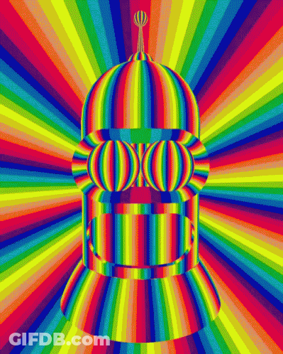Colorful Robot Optical Illusion Rainbow Background GIF